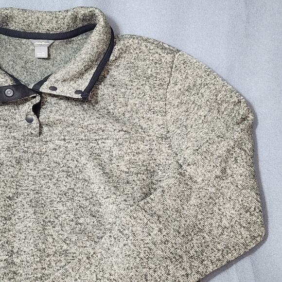 Eddie Bauer Womens Pullover XL Grey 1/4 Snap Fleece Outdoors Hiking Cabin Hiking - Picture 12 of 14